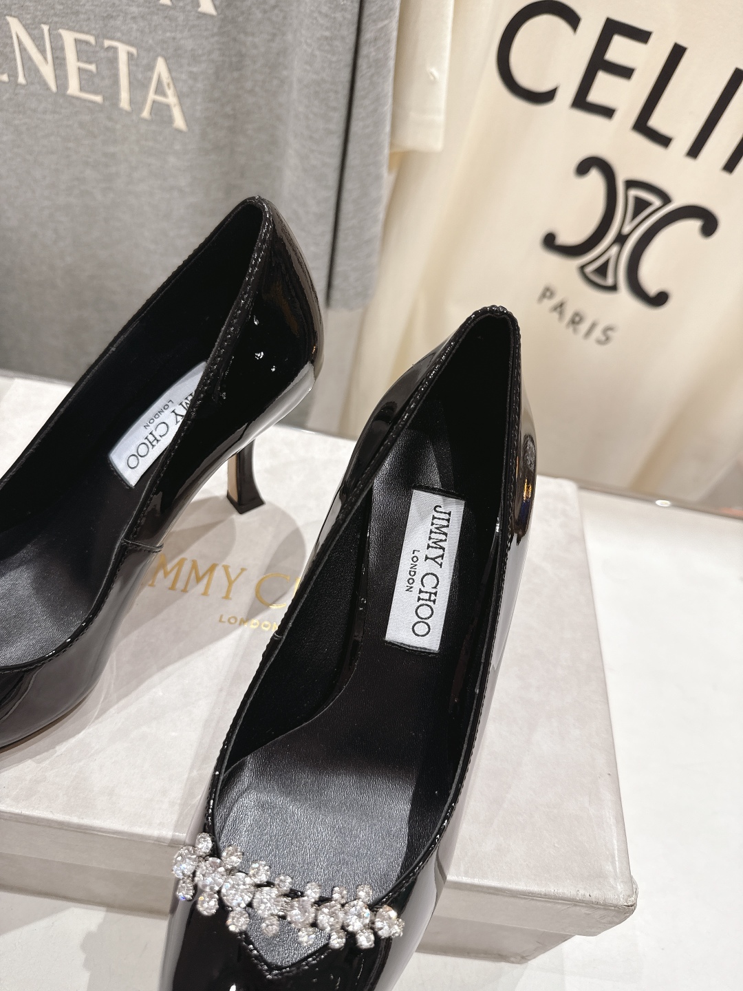 高版本出厂 JIMMY CHOO*｜JC/吉米周2025ss新款水钻链条高跟鞋单鞋原版套楦，完美的线条，