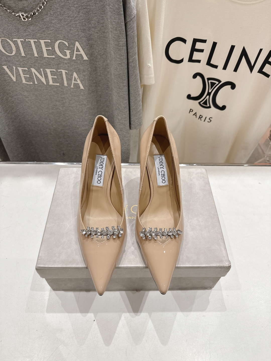 高版本出厂 JIMMY CHOO*｜JC/吉米周2025ss新款水钻链条高跟鞋单鞋原版套楦，完美的线条，