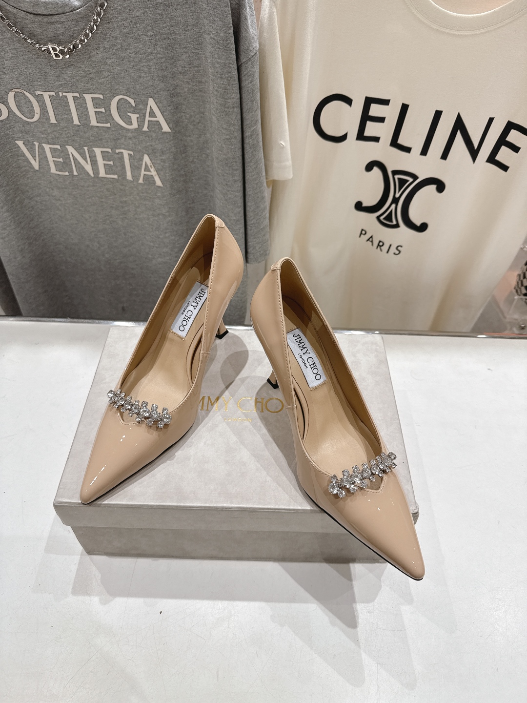 高版本出厂 JIMMY CHOO*｜JC/吉米周2025ss新款水钻链条高跟鞋单鞋原版套楦，完美的线条，