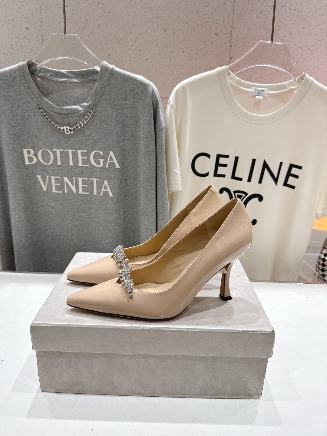 高版本出厂 JIMMY CHOO*｜JC/吉米周2025ss新款水钻链条高跟鞋单鞋原版套楦，完美的线条，