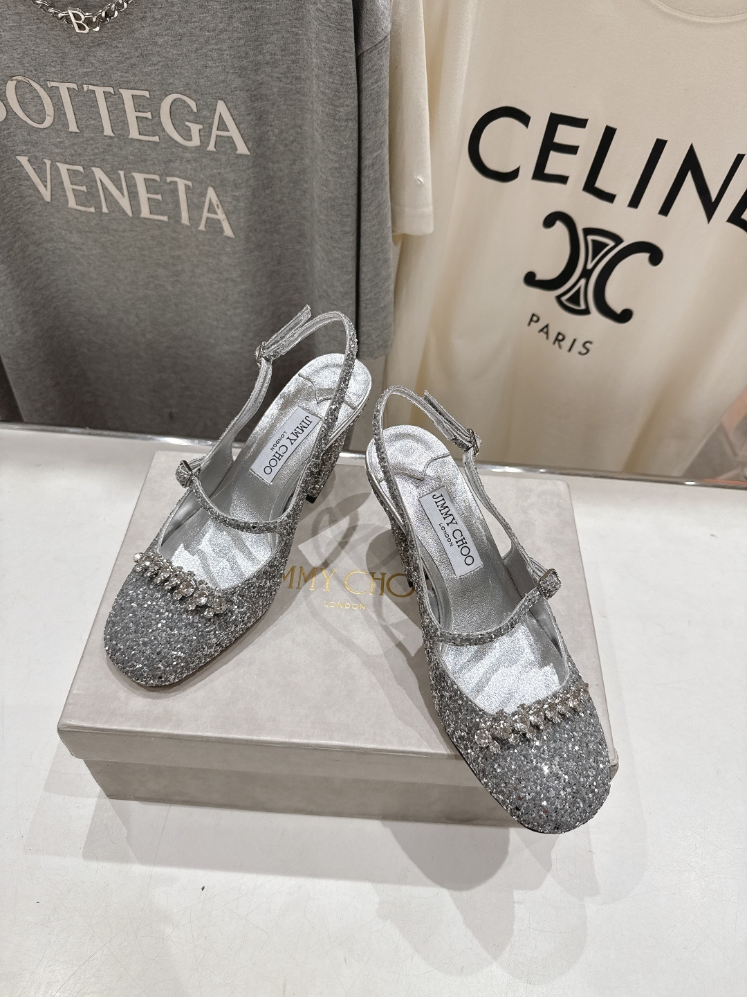 高版本出厂 JIMMY CHOO*|JC/吉米周2025ss新款简约水钻链条高跟鞋凉鞋原版套楦,完美的线