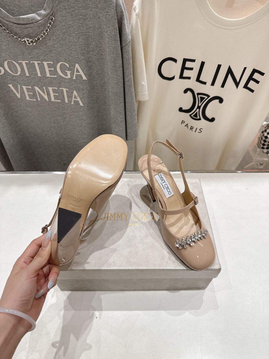 高版本出厂 JIMMY CHOO*｜JC/吉米周2025ss新款简约水钻链条高跟鞋凉鞋原版套楦，完美的线