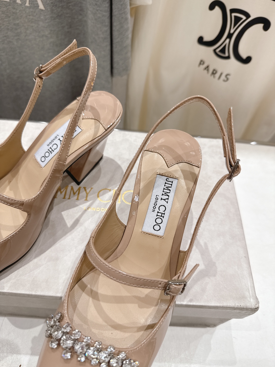 高版本出厂 JIMMY CHOO*｜JC/吉米周2025ss新款简约水钻链条高跟鞋凉鞋原版套楦，完美的线