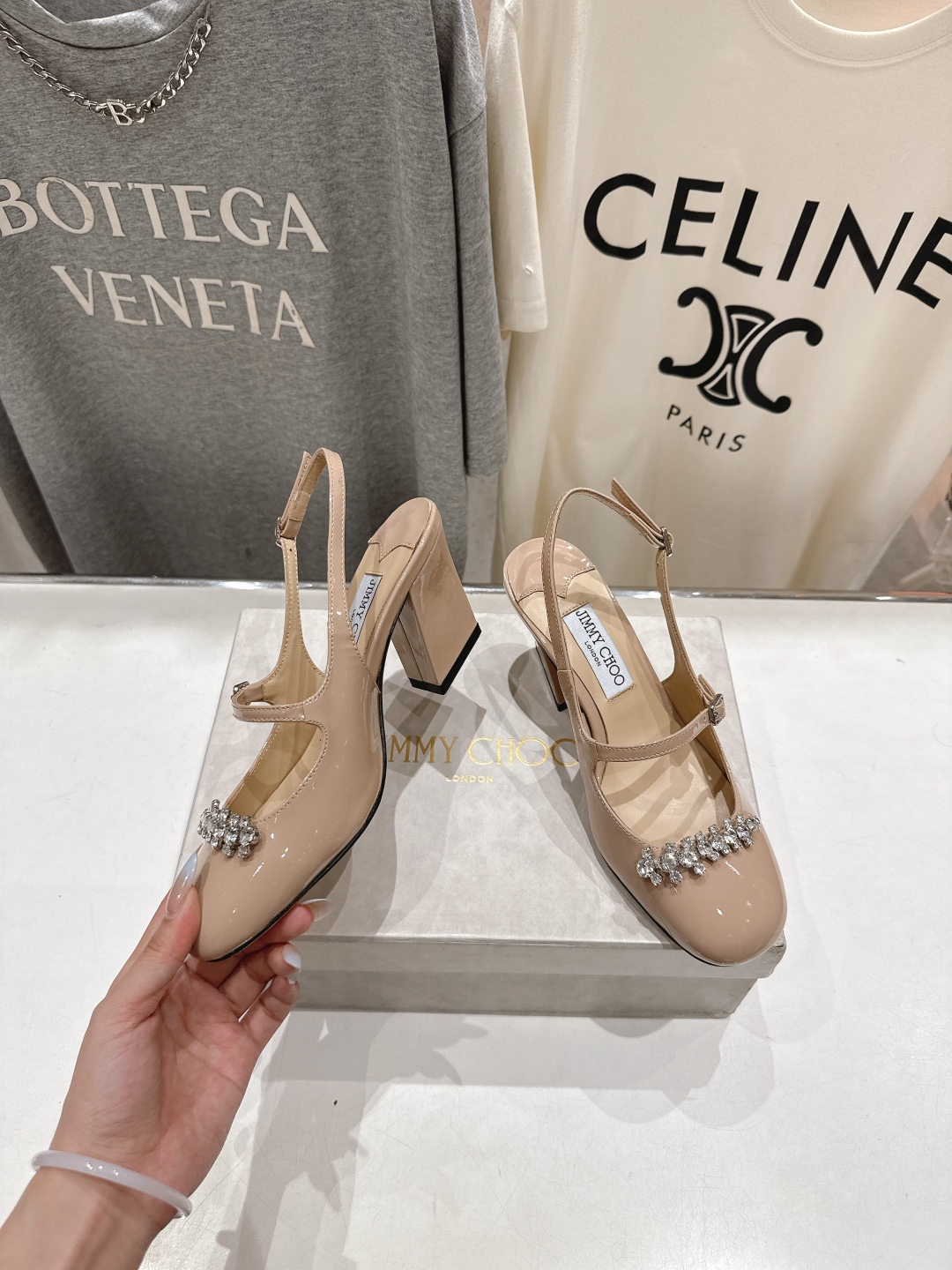 高版本出厂 JIMMY CHOO*｜JC/吉米周2025ss新款简约水钻链条高跟鞋凉鞋原版套楦，完美的线