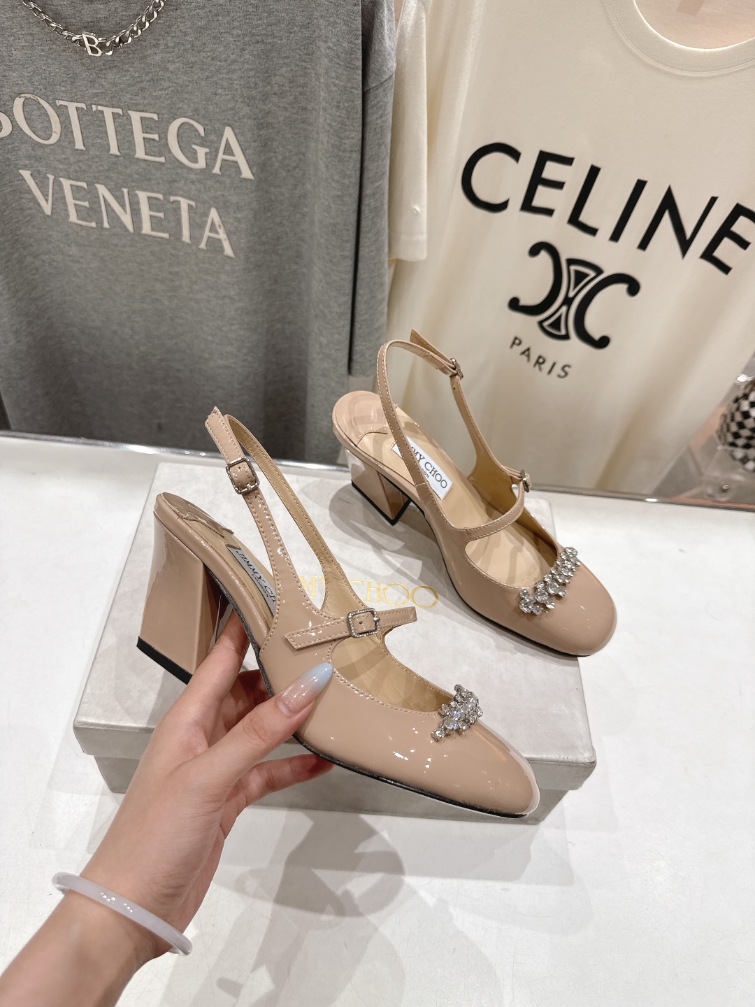高版本出厂 JIMMY CHOO*｜JC/吉米周2025ss新款简约水钻链条高跟鞋凉鞋原版套楦，完美的线
