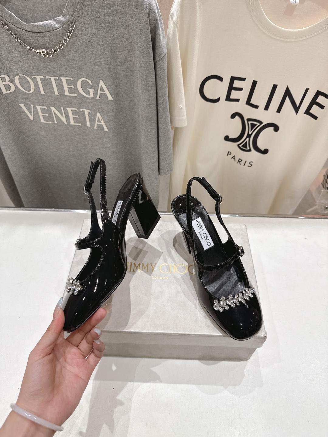 高版本出厂 JIMMY CHOO*｜JC/吉米周2025ss新款简约水钻链条高跟鞋凉鞋原版套楦，完美的线
