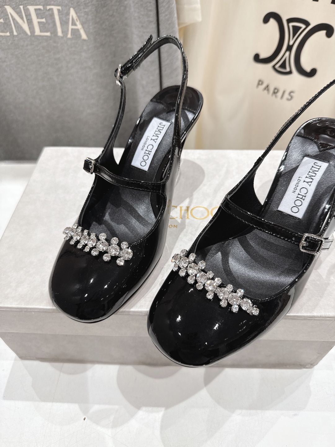 高版本出厂 JIMMY CHOO*｜JC/吉米周2025ss新款简约水钻链条高跟鞋凉鞋原版套楦，完美的线