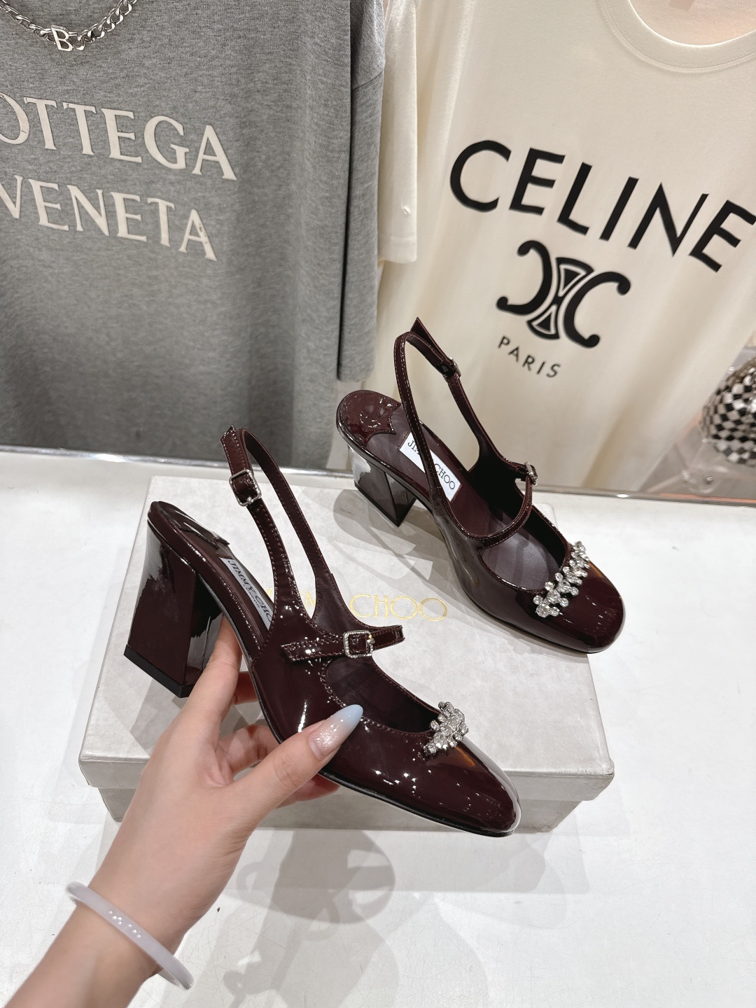 高版本出厂 JIMMY CHOO*|JC/吉米周2025ss新款简约水钻链条高跟鞋凉鞋原版套楦,完美的线