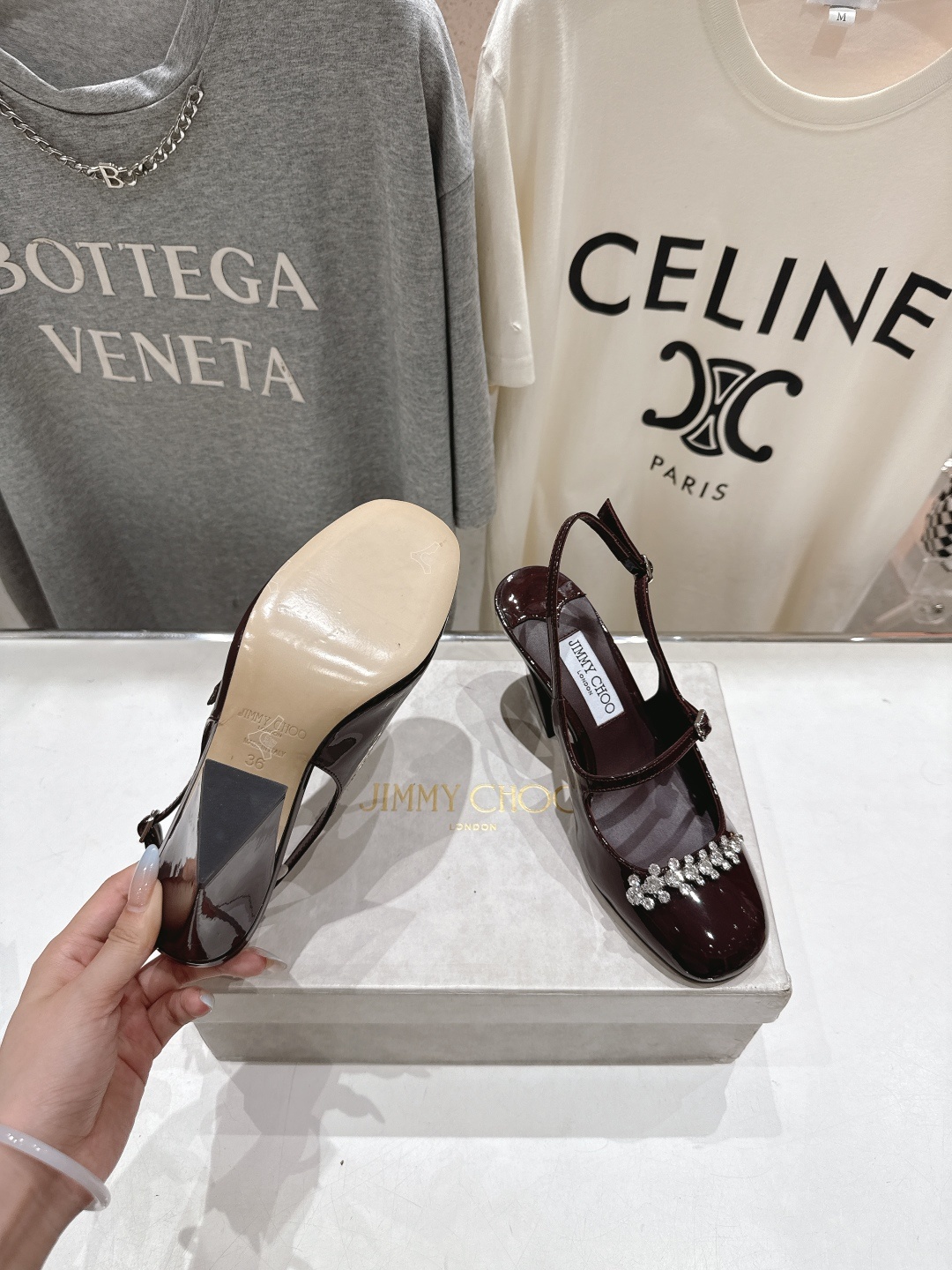 高版本出厂 JIMMY CHOO*|JC/吉米周2025ss新款简约水钻链条高跟鞋凉鞋原版套楦,完美的线