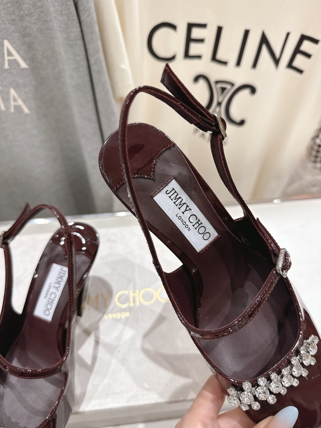 高版本出厂 JIMMY CHOO*|JC/吉米周2025ss新款简约水钻链条高跟鞋凉鞋原版套楦,完美的线