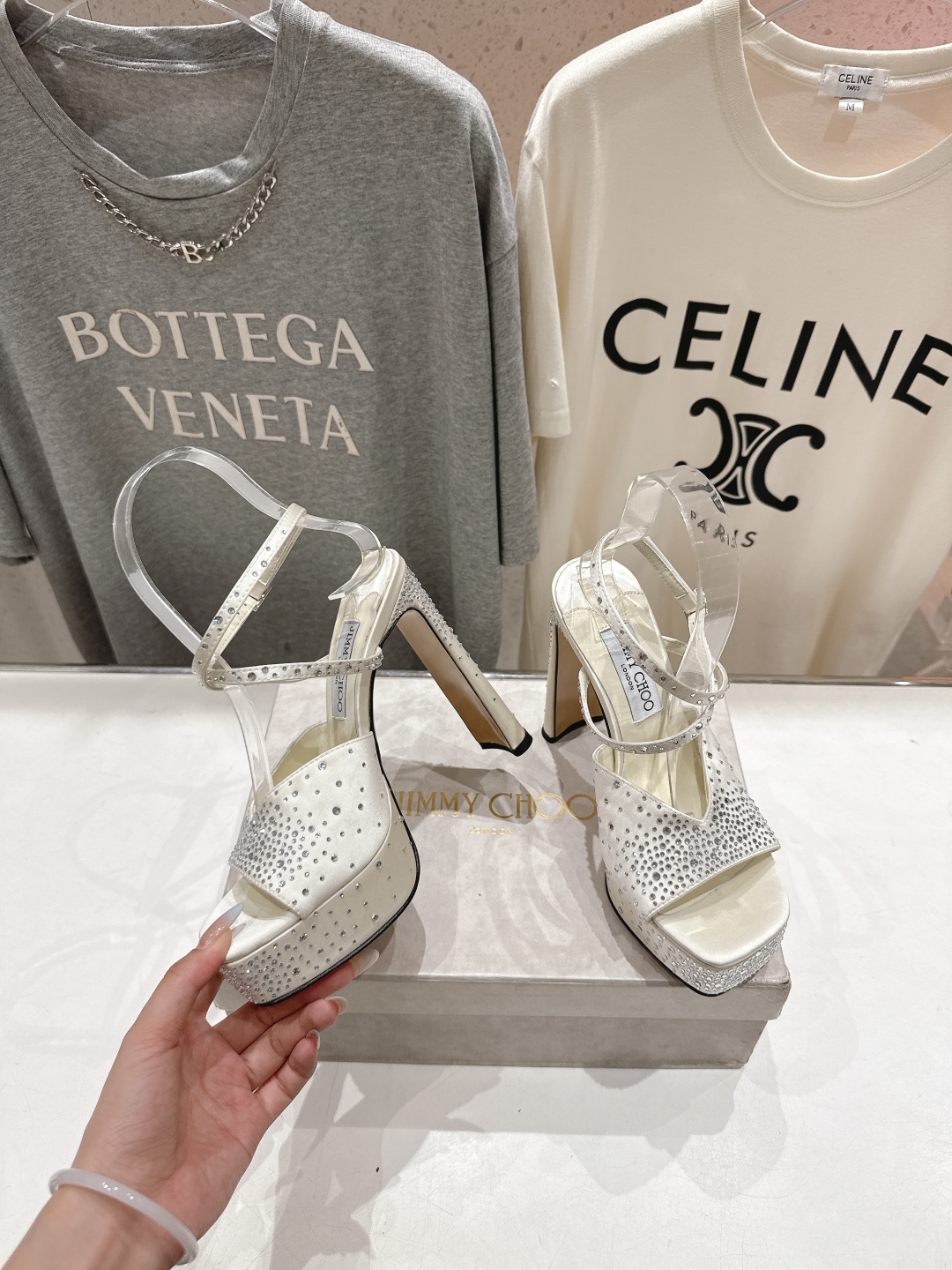 高版本出厂 JIMMY CHOO*｜JC/吉米周2025ss新款简约厚底高跟鞋凉鞋原版套楦，完美的线条，