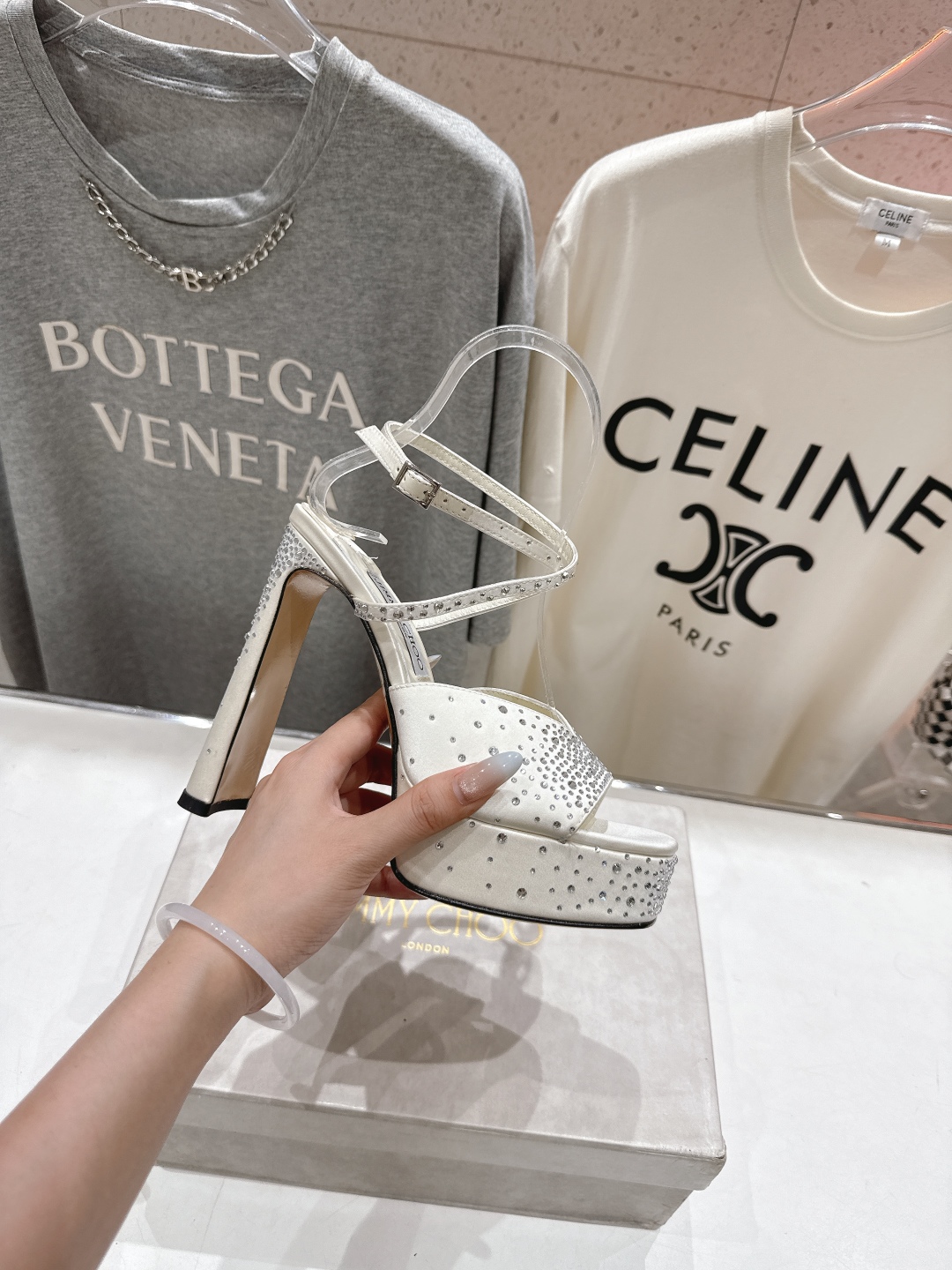 高版本出厂 JIMMY CHOO*｜JC/吉米周2025ss新款简约厚底高跟鞋凉鞋原版套楦，完美的线条，