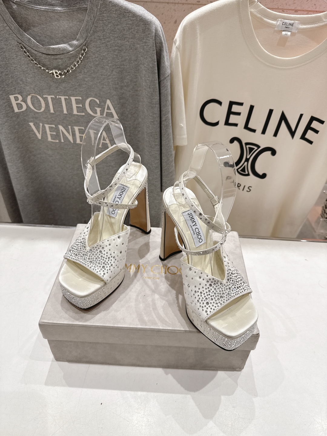 高版本出厂 JIMMY CHOO*｜JC/吉米周2025ss新款简约厚底高跟鞋凉鞋原版套楦，完美的线条，