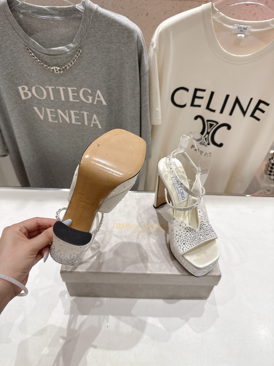 高版本出厂 JIMMY CHOO*｜JC/吉米周2025ss新款简约厚底高跟鞋凉鞋原版套楦，完美的线条，
