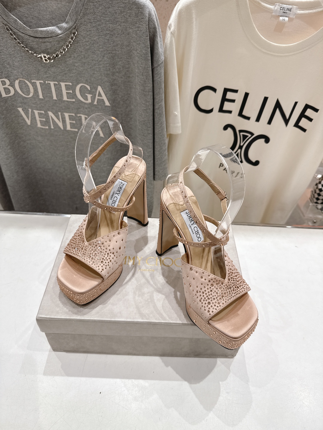 高版本出厂 JIMMY CHOO*｜JC/吉米周2025ss新款简约厚底高跟鞋凉鞋原版套楦，完美的线条，