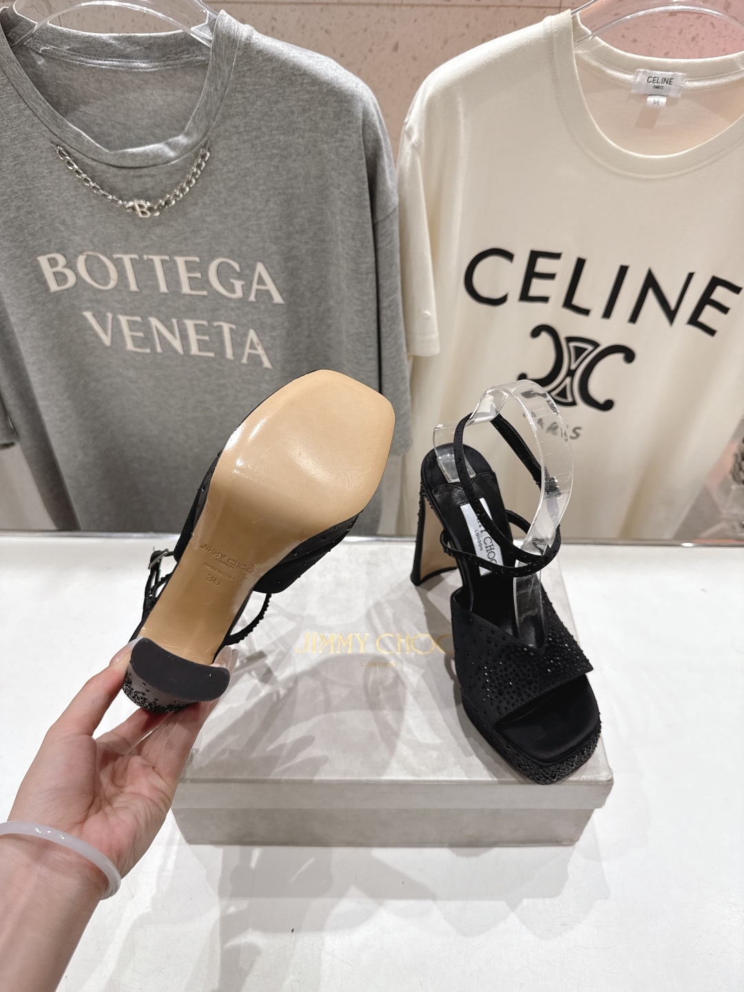 高版本出厂 JIMMY CHOO*｜JC/吉米周2025ss新款简约厚底高跟鞋凉鞋原版套楦，完美的线条，