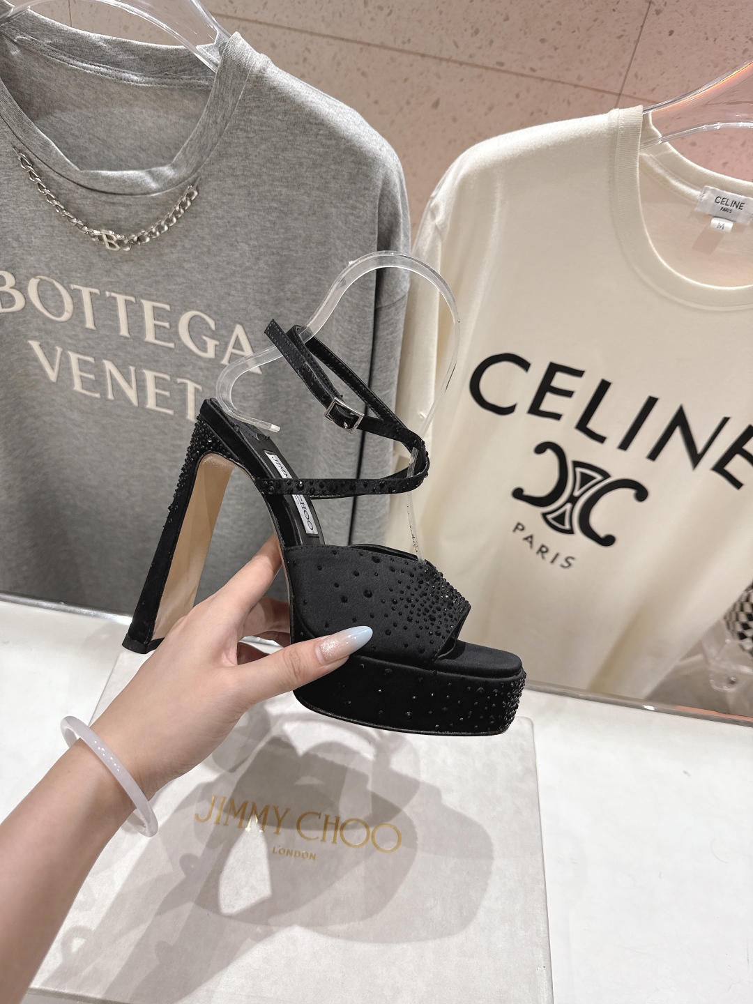 高版本出厂 JIMMY CHOO*｜JC/吉米周2025ss新款简约厚底高跟鞋凉鞋原版套楦，完美的线条，