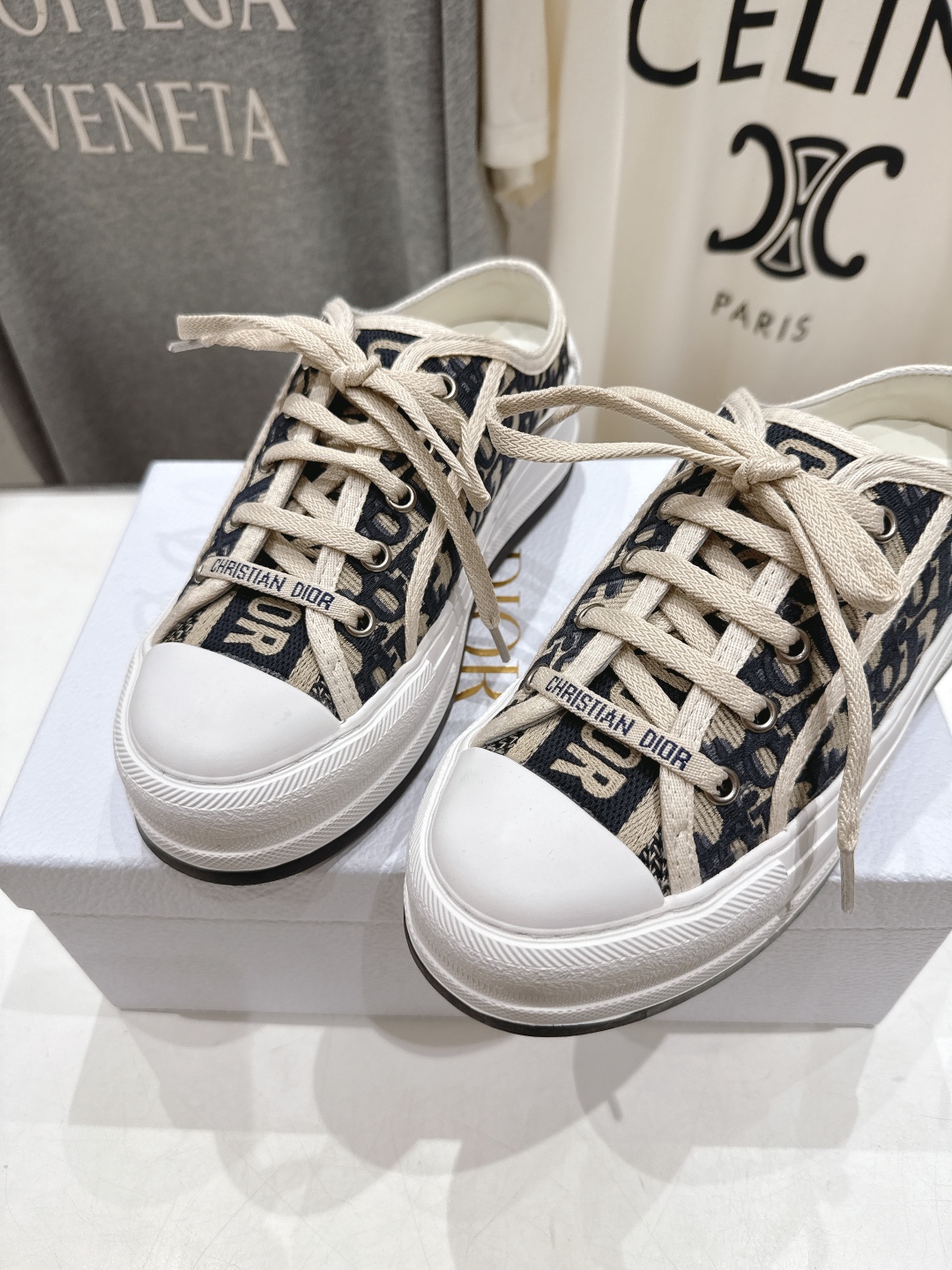 高版本出厂 Dior* 迪奥D家Walk'n系列F019 老花 刺绣 厚底帆布鞋半拖休闲鞋原版购入开发 
