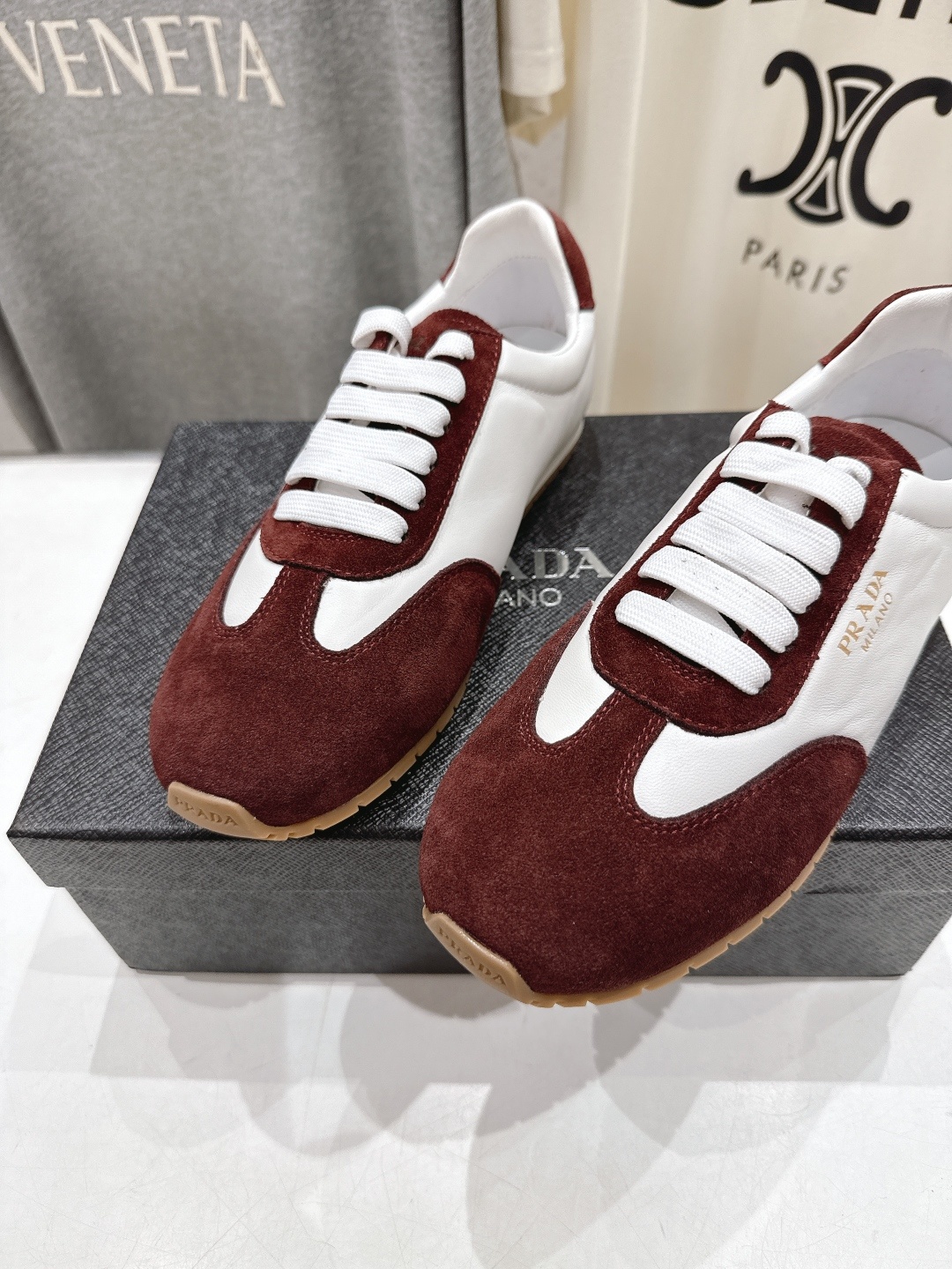 高版本出厂 Prada/普拉达P家25ssfw F029~new新款系带休闲运动鞋,上脚非常舒服软胶底素