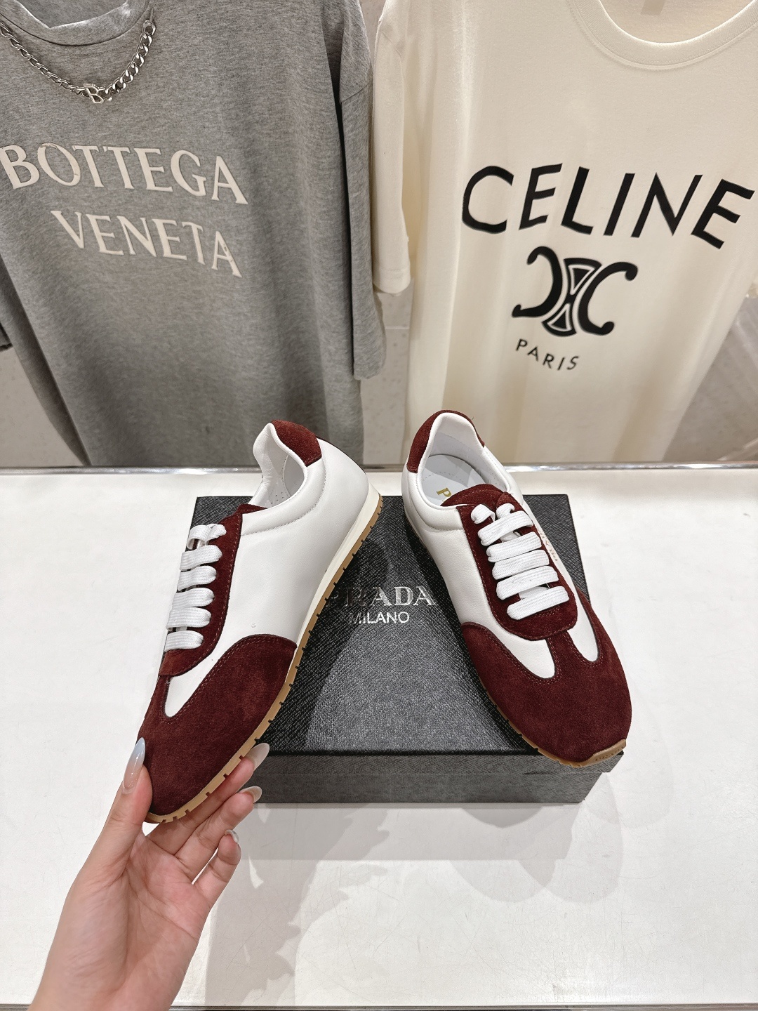 高版本出厂 Prada/普拉达P家25ssfw F029~new新款系带休闲运动鞋,上脚非常舒服软胶底素