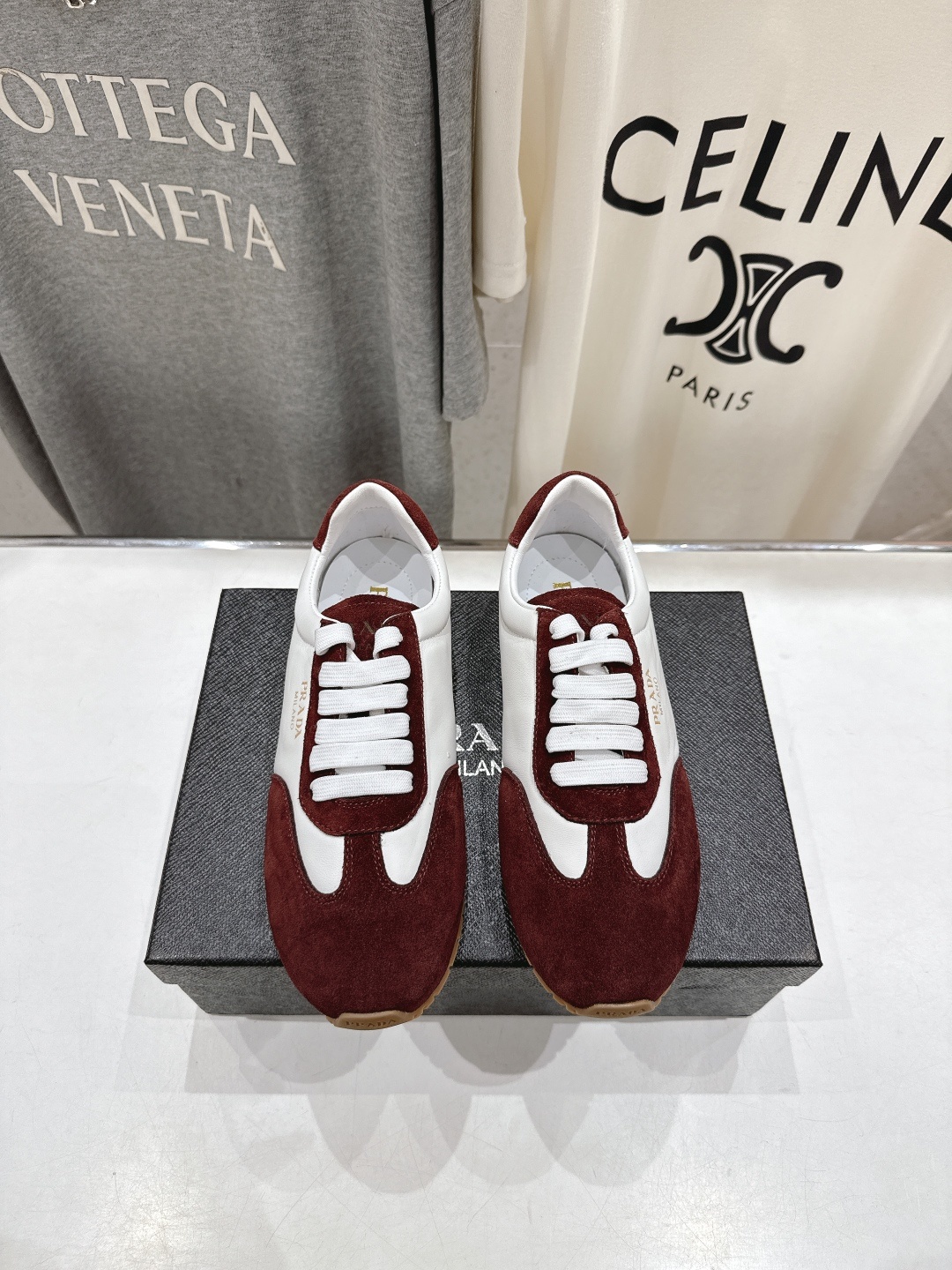 高版本出厂 Prada/普拉达P家25ssfw F029~new新款系带休闲运动鞋,上脚非常舒服软胶底素