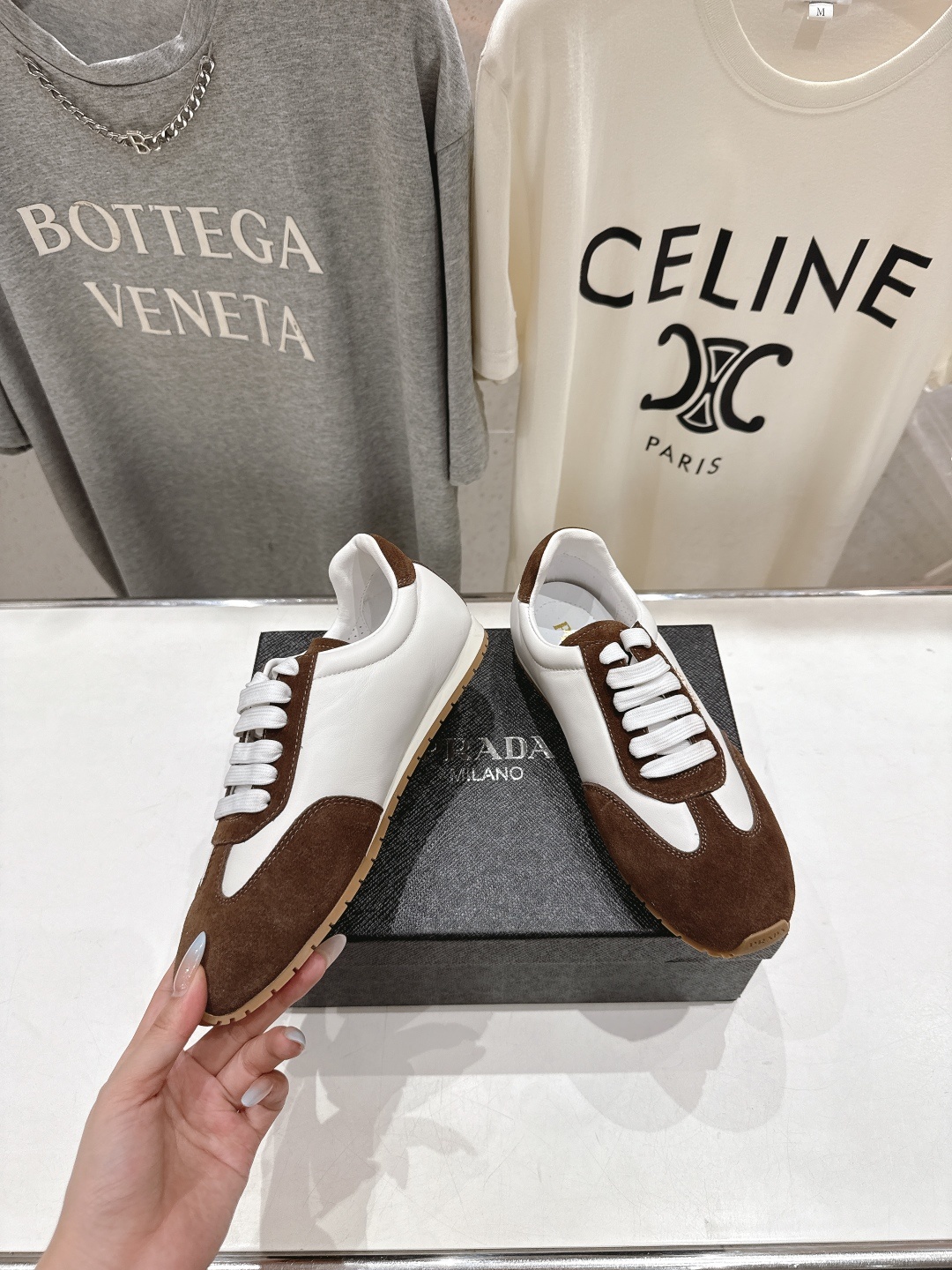 高版本出厂 Prada/普拉达P家25ssfw F029~new新款系带休闲运动鞋,上脚非常舒服软胶底素
