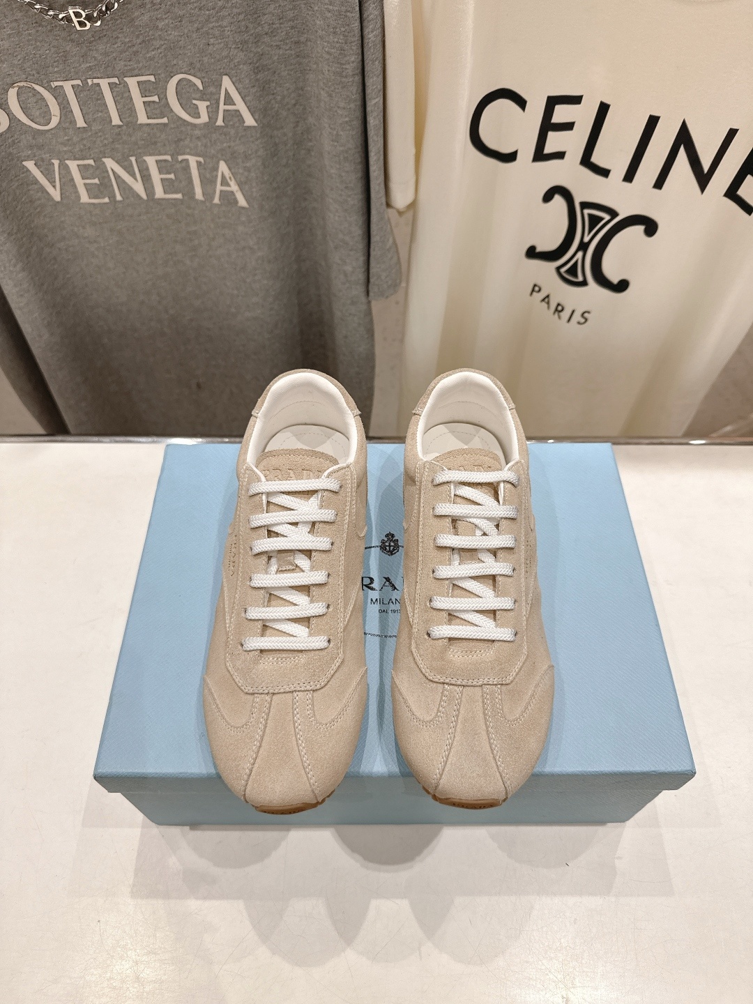 高版本出厂 情侣款 Prada 普拉达 F034 25ss/专柜新款情侣平底运动休闲鞋德训鞋阿甘鞋~各路