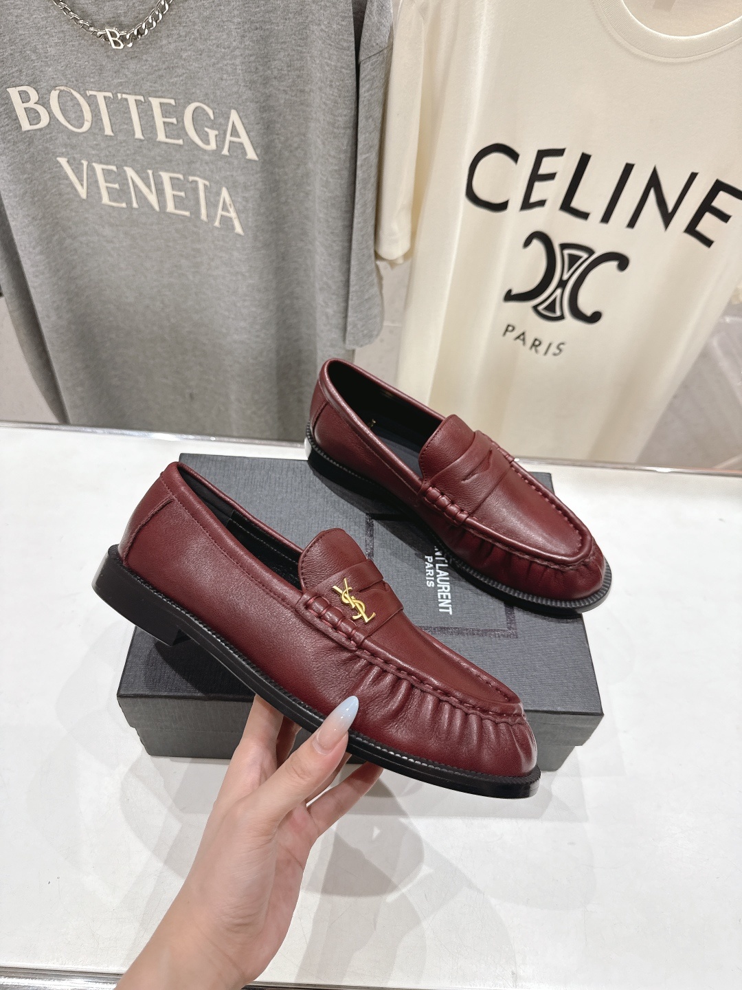 高版本出厂 SAINT LAURENT/圣罗兰YSL 25ss爆款平底玛丽珍一脚蹬乐福鞋,2025全新升