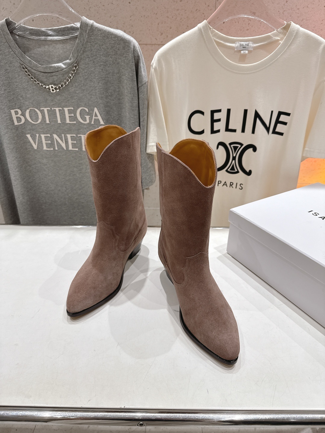 高版本出厂 ISABEL MARANT/伊莎贝尔F042 2025ss新款印第安风格流苏中筒靴西部靴超级