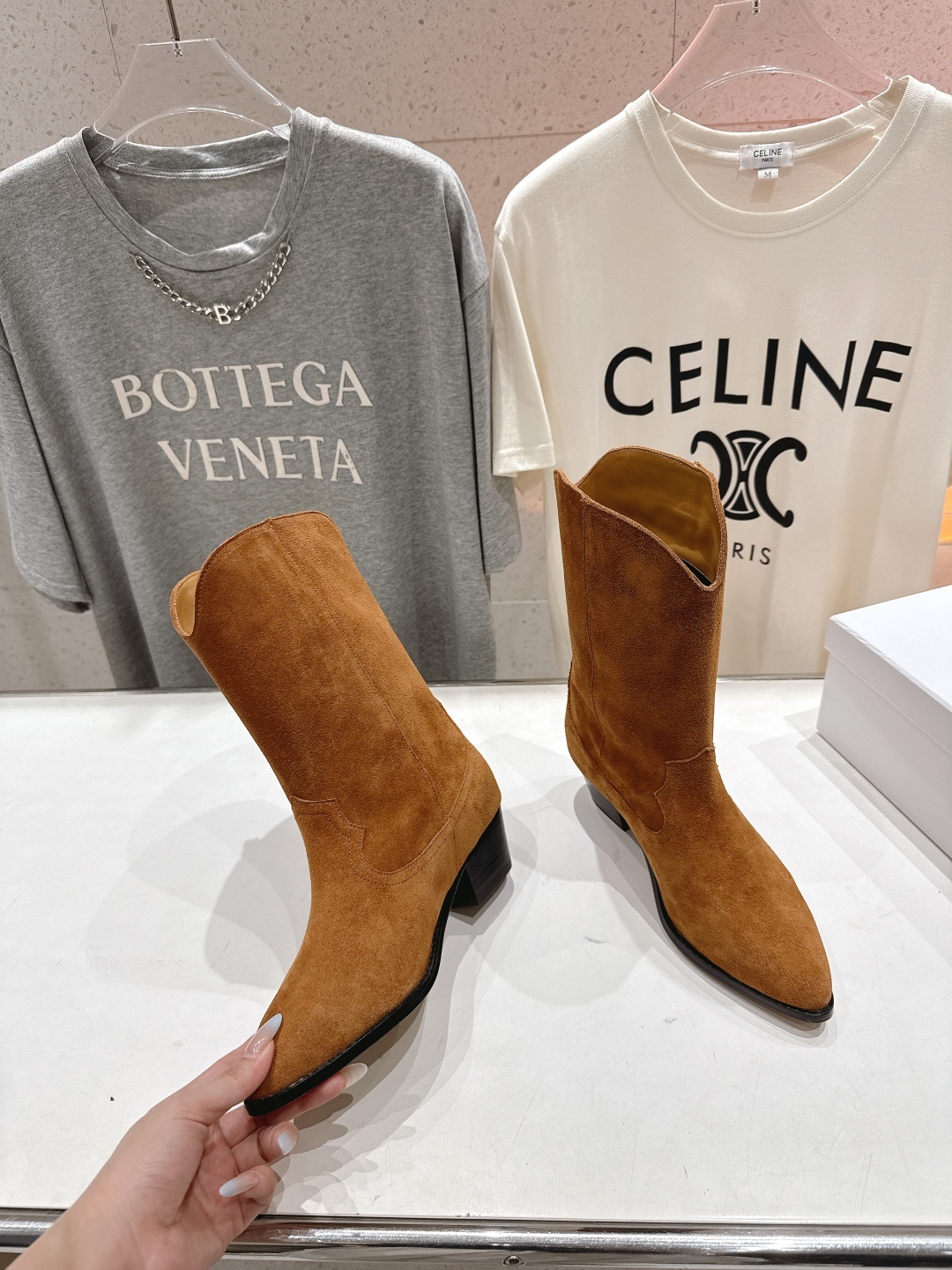 高版本出厂 ISABEL MARANT/伊莎贝尔F042 2025ss新款印第安风格流苏中筒靴西部靴超级