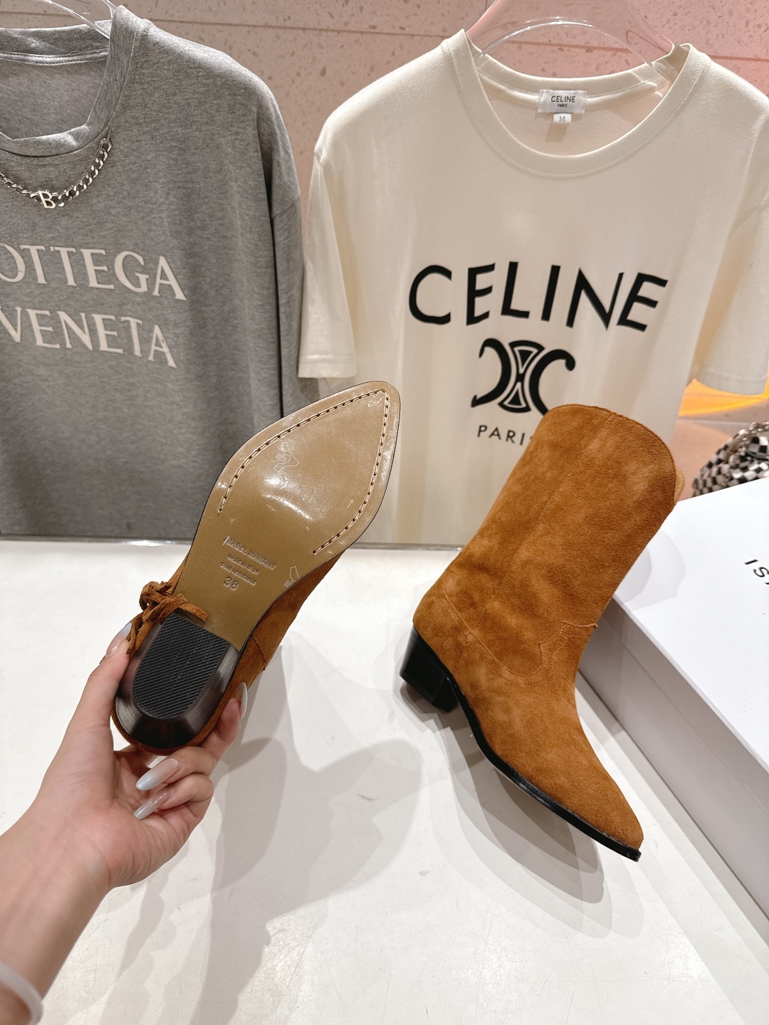 高版本出厂 ISABEL MARANT/伊莎贝尔F042 2025ss新款印第安风格流苏中筒靴西部靴超级