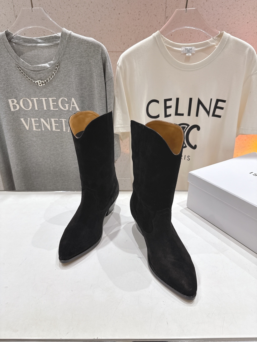 高版本出厂 ISABEL MARANT/伊莎贝尔F042 2025ss新款印第安风格流苏中筒靴西部靴超级