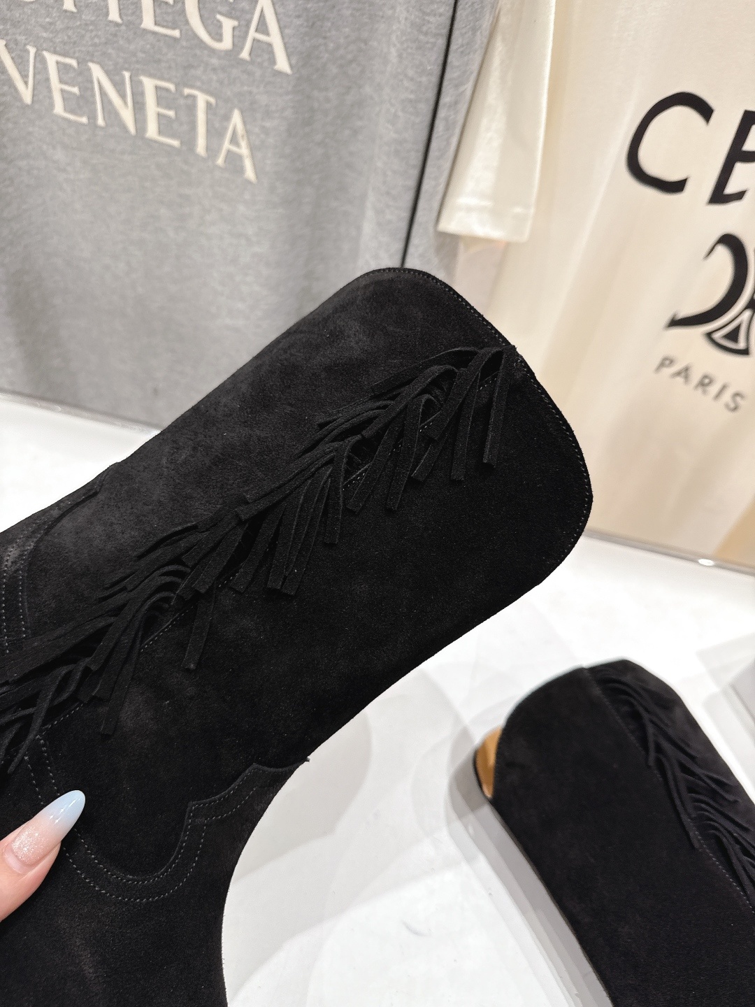高版本出厂 ISABEL MARANT/伊莎贝尔F042 2025ss新款印第安风格流苏中筒靴西部靴超级