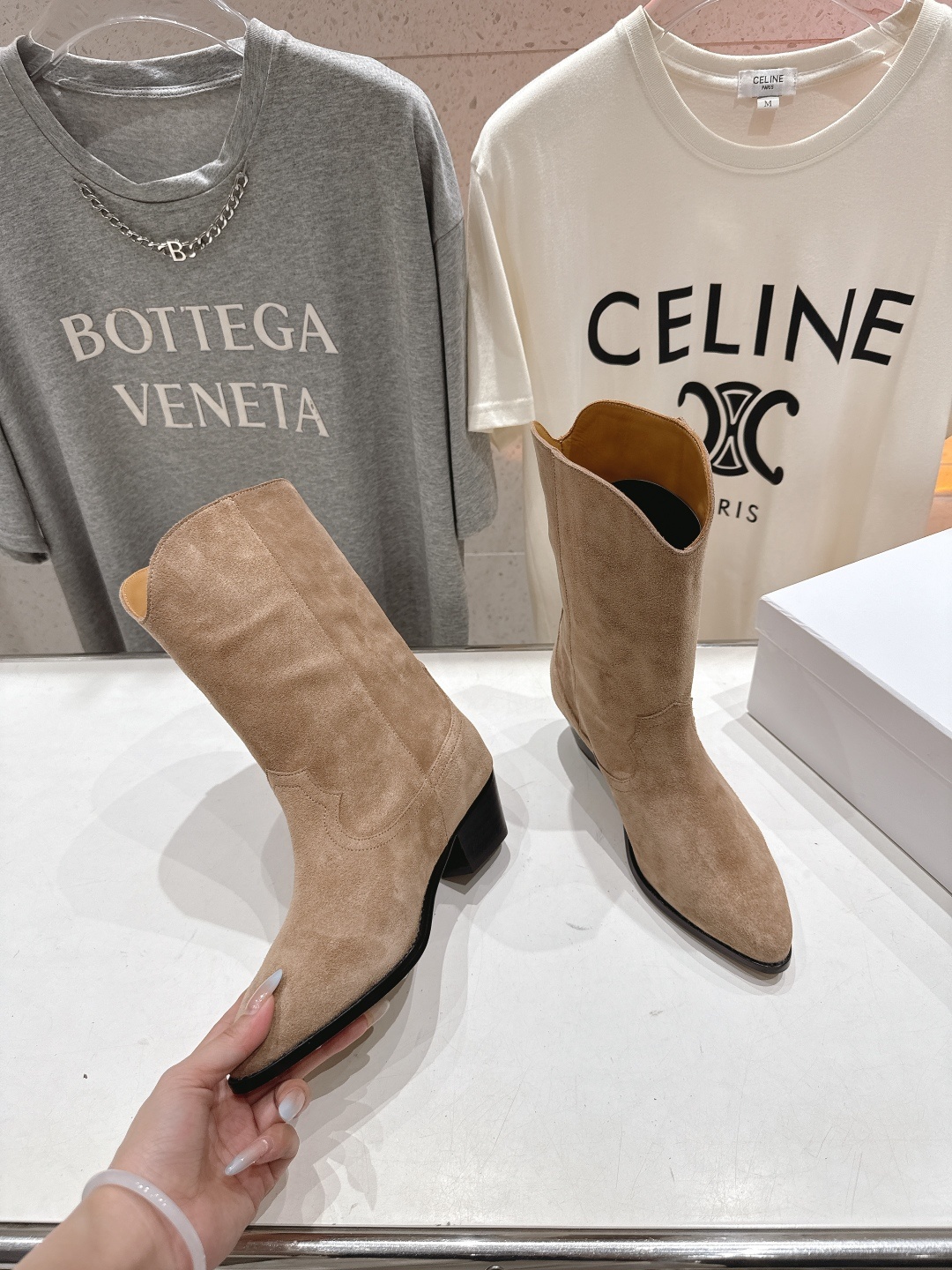 高版本出厂 ISABEL MARANT/伊莎贝尔F042 2025ss新款印第安风格流苏中筒靴西部靴超级