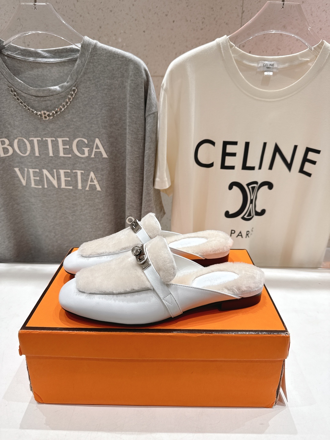 高版本出厂 HERMES* 爱马仕H家2025ss秋冬新款kelly勃肯半包乐福鞋毛毛拖鞋半拖~这款是H