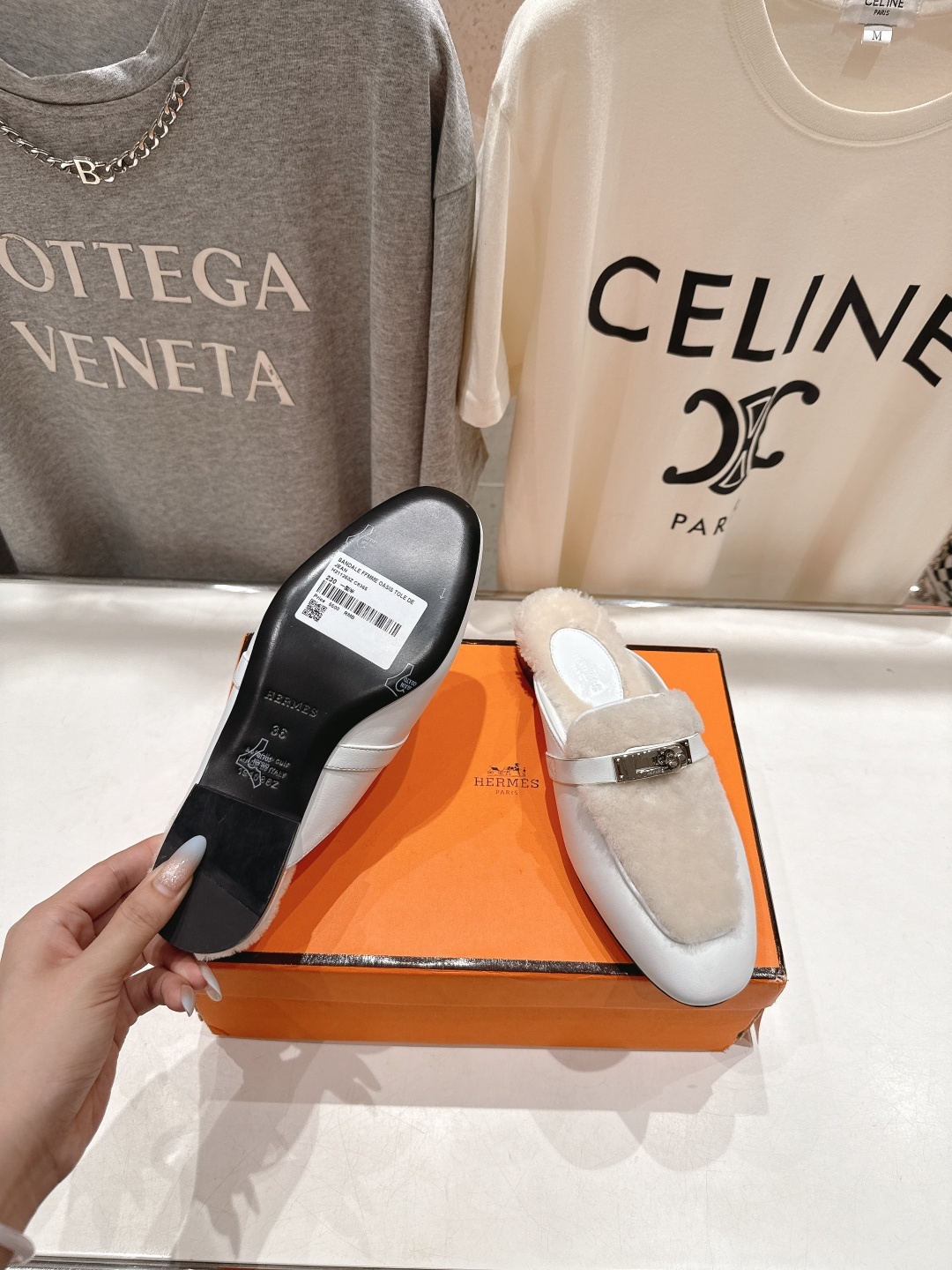 高版本出厂 HERMES* 爱马仕H家2025ss秋冬新款kelly勃肯半包乐福鞋毛毛拖鞋半拖~这款是H