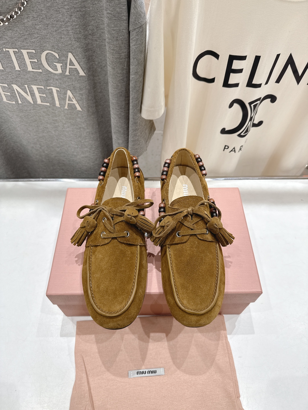 高版本出厂 MiuMiu/缪缪2025ss秋冬走秀款一脚蹬驾车鞋乐福鞋休闲单鞋这款永不过时的反绒皮驾车鞋