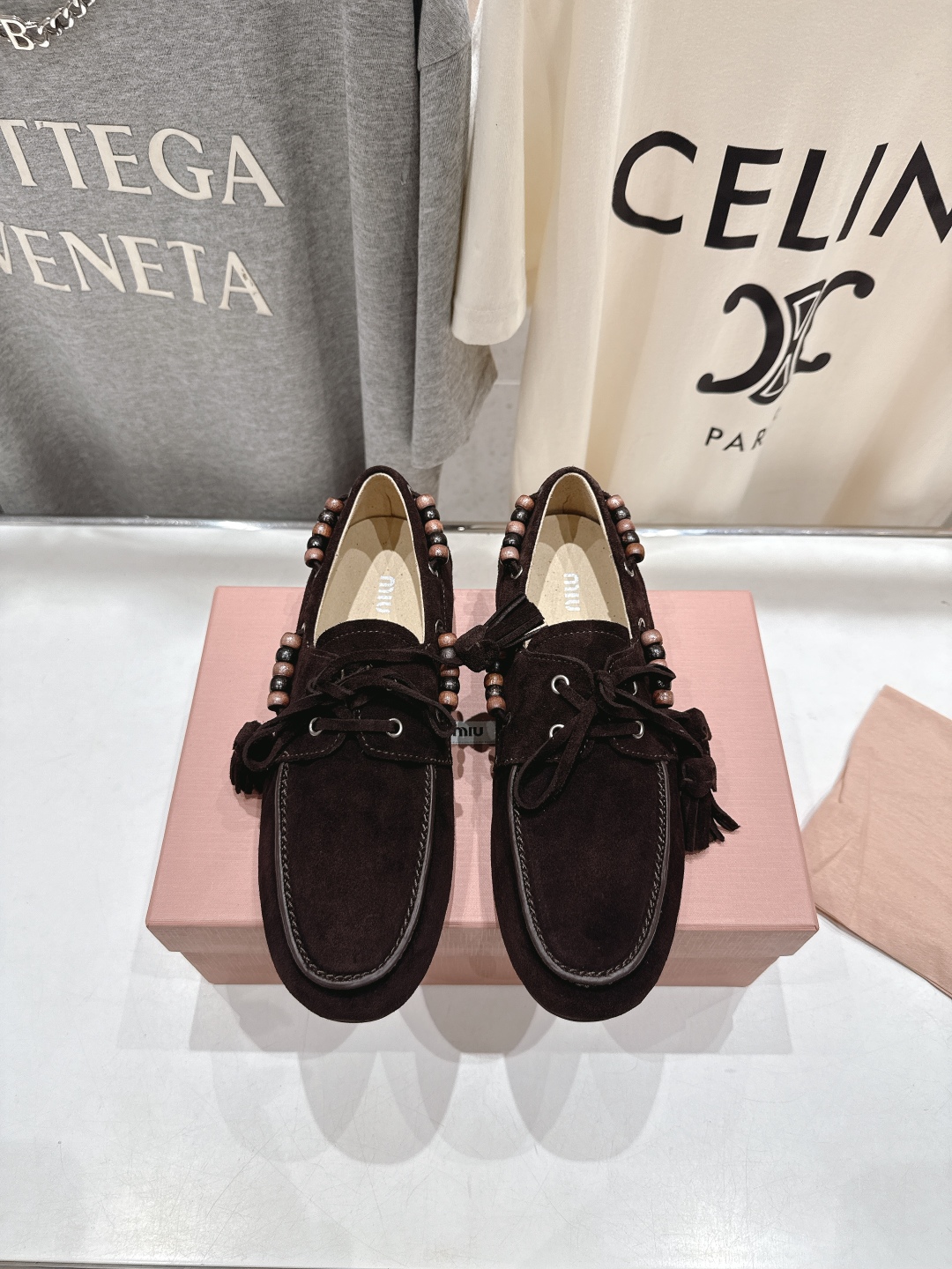 高版本出厂 MiuMiu/缪缪2025ss秋冬走秀款一脚蹬驾车鞋乐福鞋休闲单鞋这款永不过时的反绒皮驾车鞋