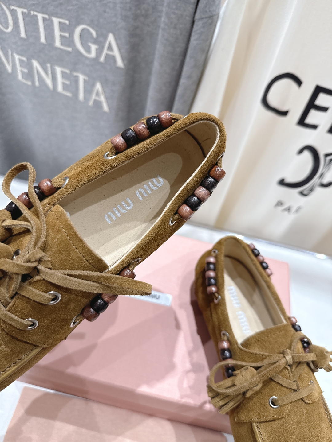 高版本出厂 MiuMiu/缪缪2025ss秋冬走秀款一脚蹬驾车鞋乐福鞋休闲单鞋这款永不过时的反绒皮驾车鞋