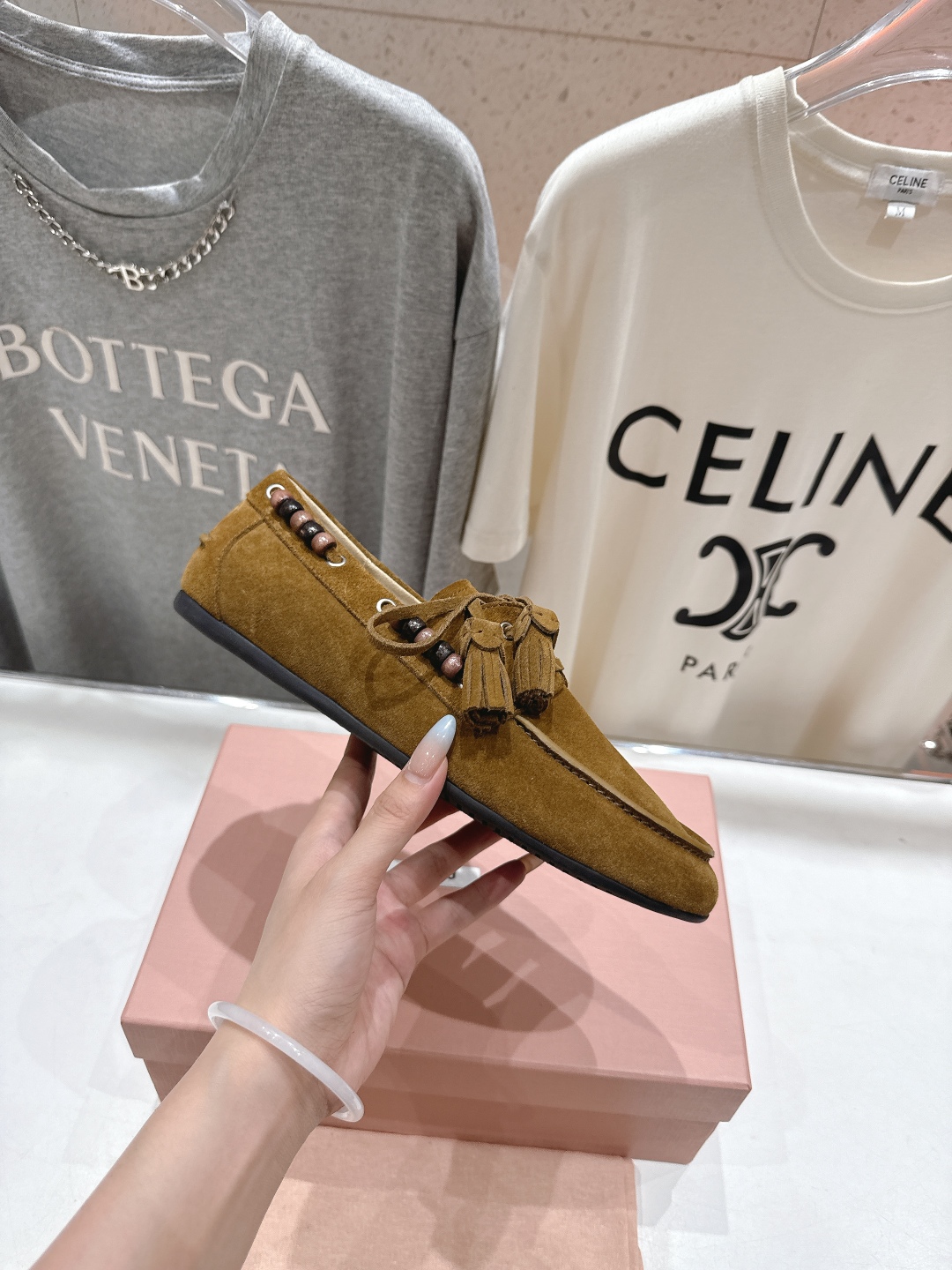 高版本出厂 MiuMiu/缪缪2025ss秋冬走秀款一脚蹬驾车鞋乐福鞋休闲单鞋这款永不过时的反绒皮驾车鞋