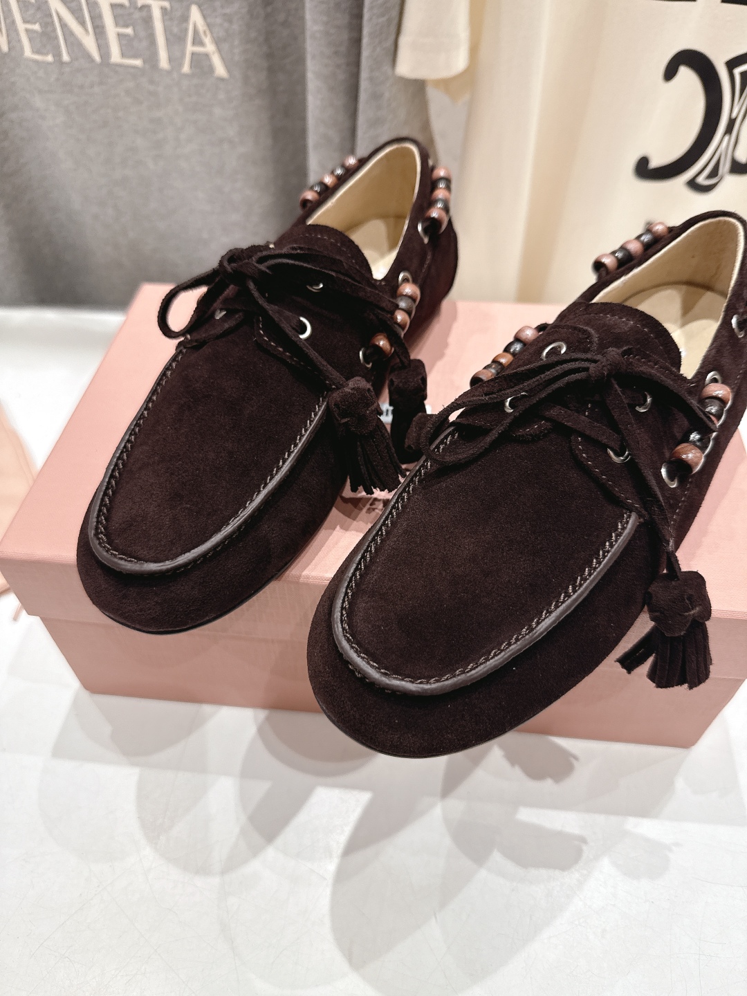 高版本出厂 MiuMiu/缪缪2025ss秋冬走秀款一脚蹬驾车鞋乐福鞋休闲单鞋这款永不过时的反绒皮驾车鞋