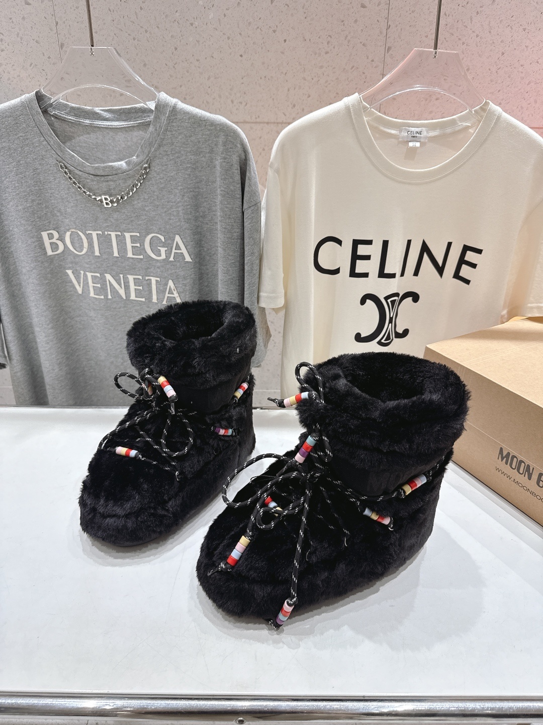 高版本出厂 毛毛款 Moon Boot 2025ss秋冬季爆款保暖厚底雪地靴 【丑萌月亮雪地靴】忘了UG