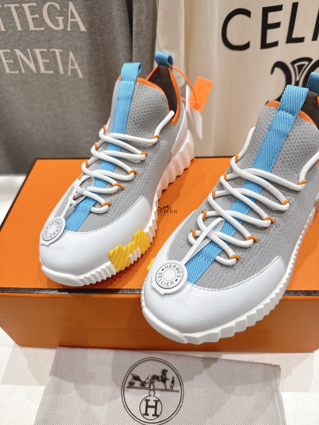 顶级版本 莞货 <下单请备注> 男码+10 Hermes/爱马仕H家25ss新款情侣运动休闲鞋跑步鞋~市