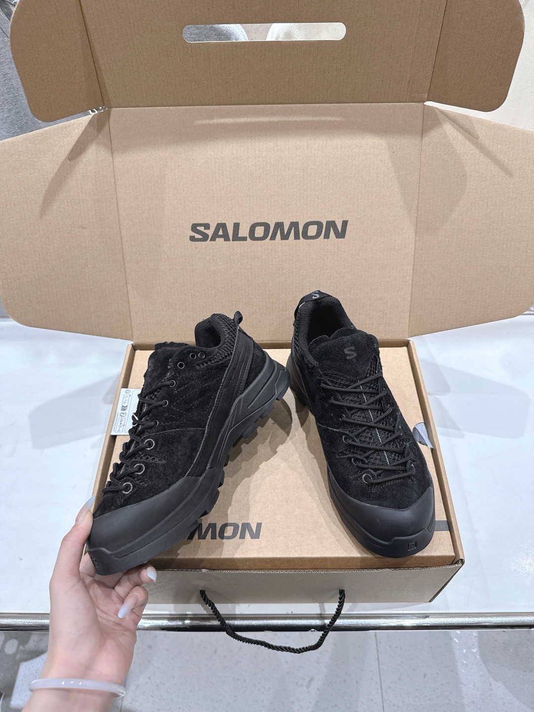 高版本出厂 情侣款 Salomon萨洛蒙~F055 2025ss最新款休闲运动鞋厚底登山德比鞋跑步鞋~男