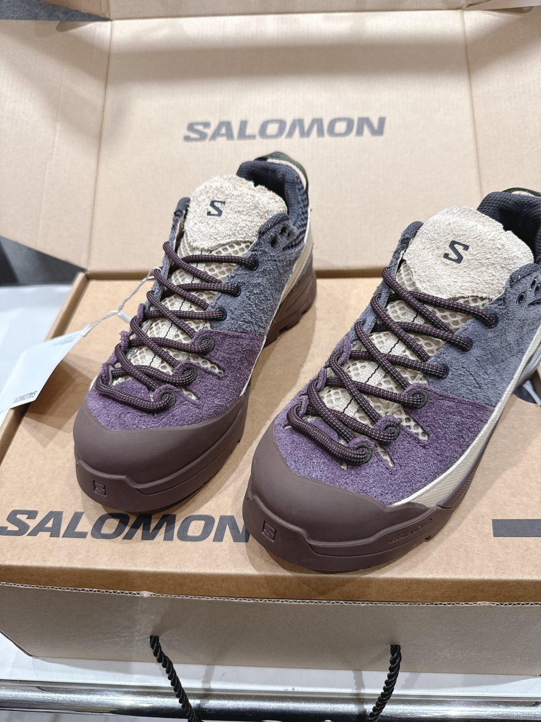 高版本出厂 情侣款 Salomon萨洛蒙~F055 2025ss最新款休闲运动鞋厚底登山德比鞋跑步鞋~男