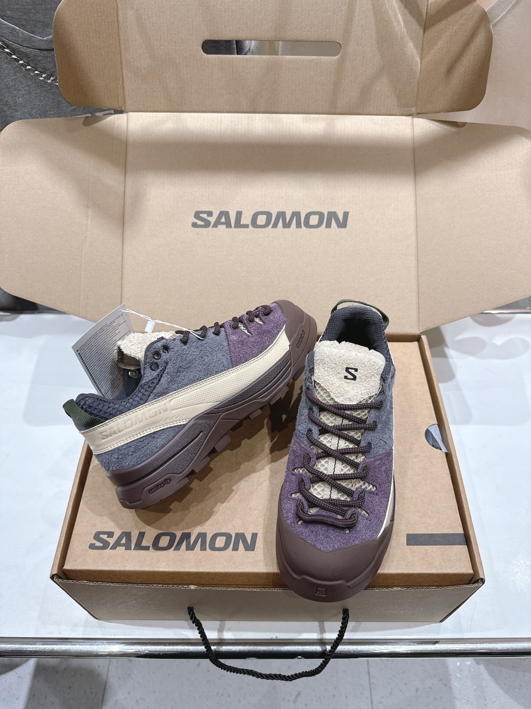 高版本出厂 情侣款 Salomon萨洛蒙~F055 2025ss最新款休闲运动鞋厚底登山德比鞋跑步鞋~男