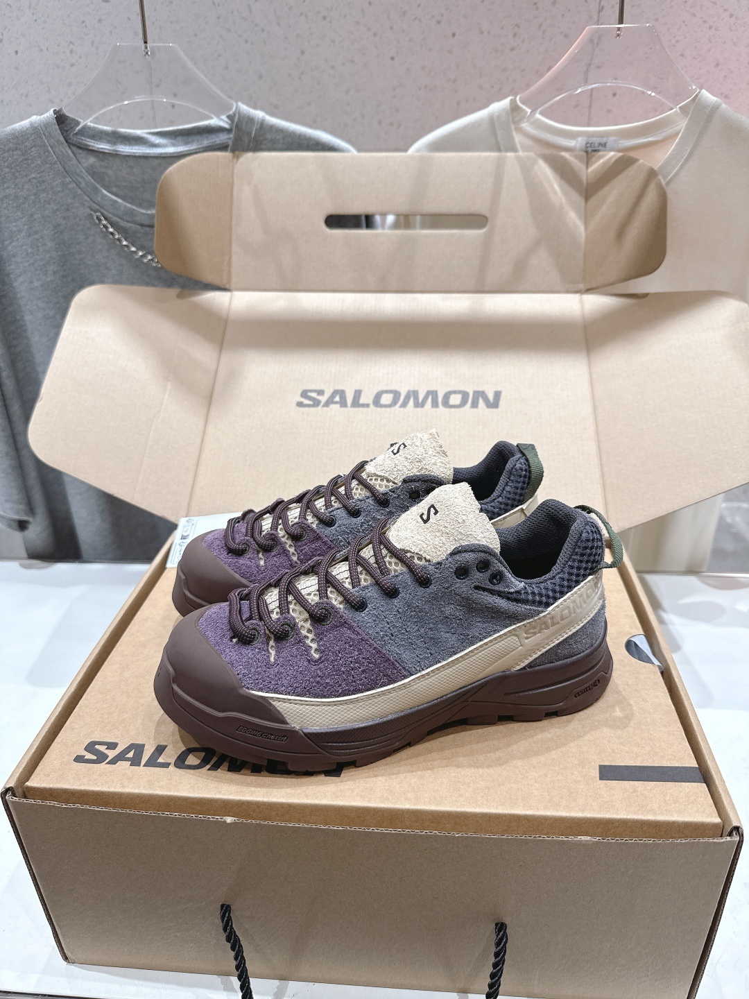 高版本出厂 情侣款 Salomon萨洛蒙~F055 2025ss最新款休闲运动鞋厚底登山德比鞋跑步鞋~男