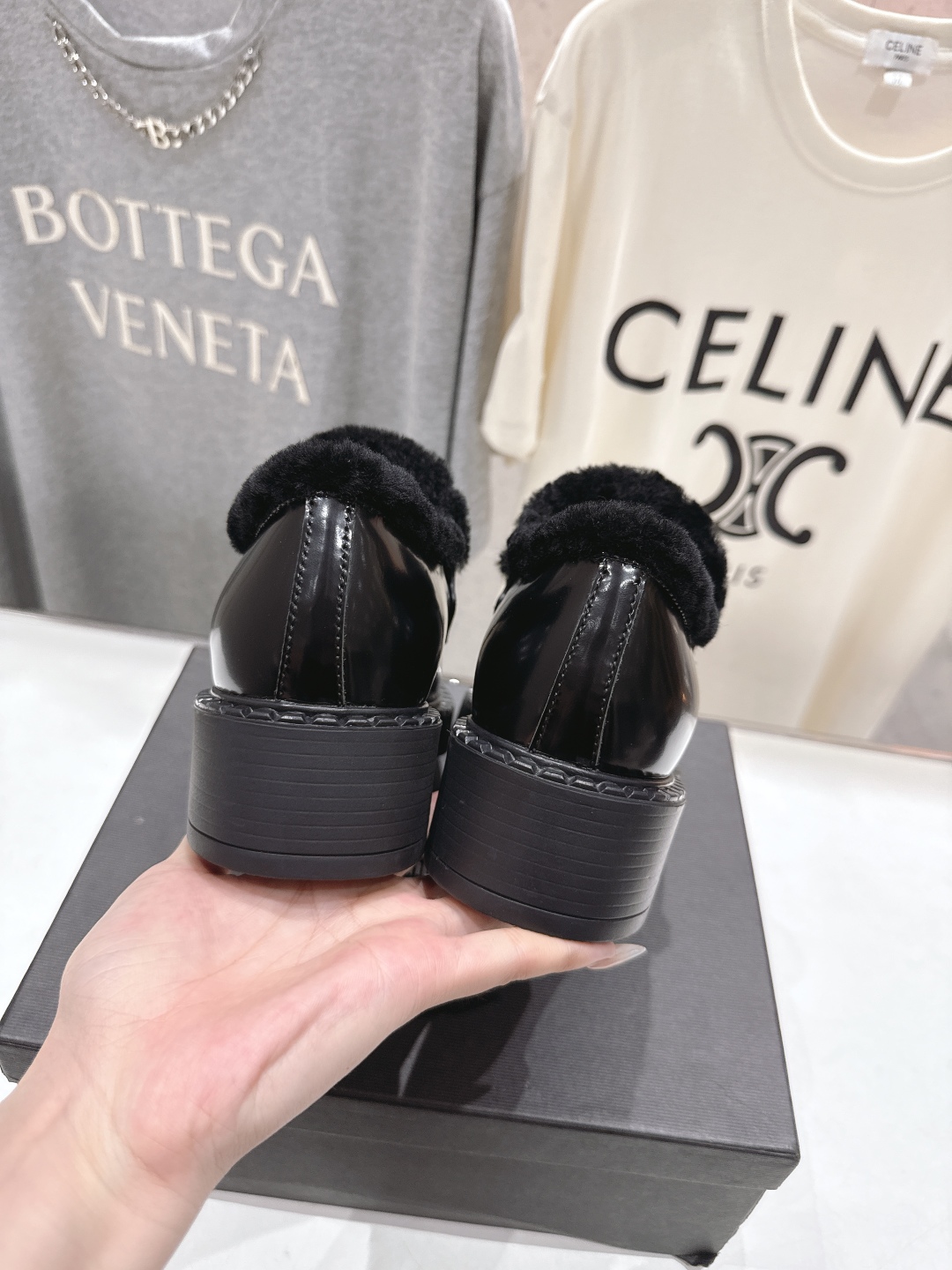 Prada Women's Black Leather Loafers with Wool Lining and Triangle Logo 9 cmp i1758284558115 8634 0 7