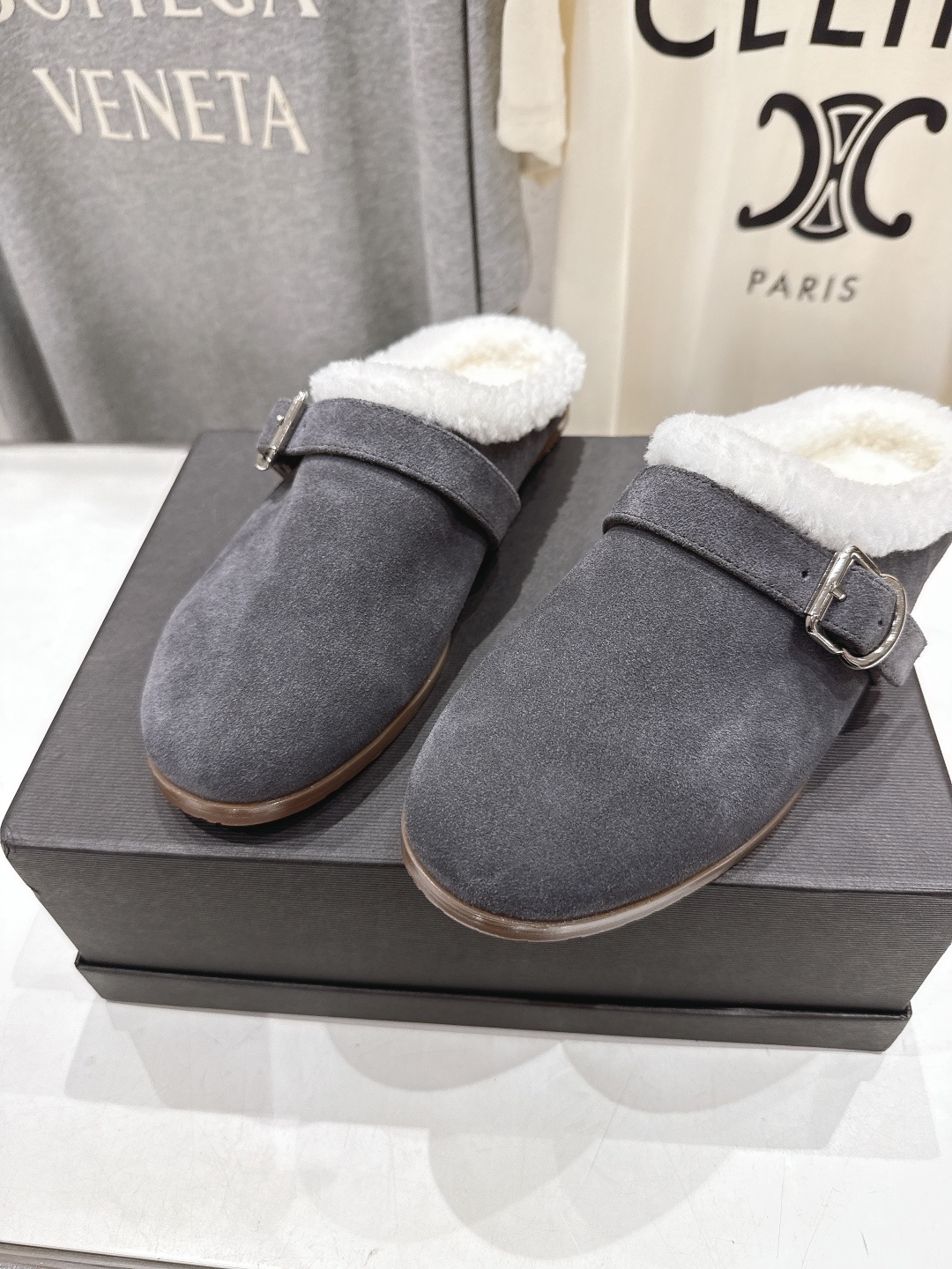 高版本出厂 毛里 独家新品 Alaia 阿莱亚25ss/秋冬走秀款平底羊毛里一脚蹬半包拖鞋章小蕙同款 甜