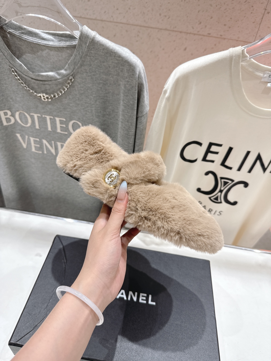 高版本出厂 Chanel.VintageF036 2025ss小香秋冬新款一脚蹬毛毛鞋玛丽珍乐福鞋休闲单